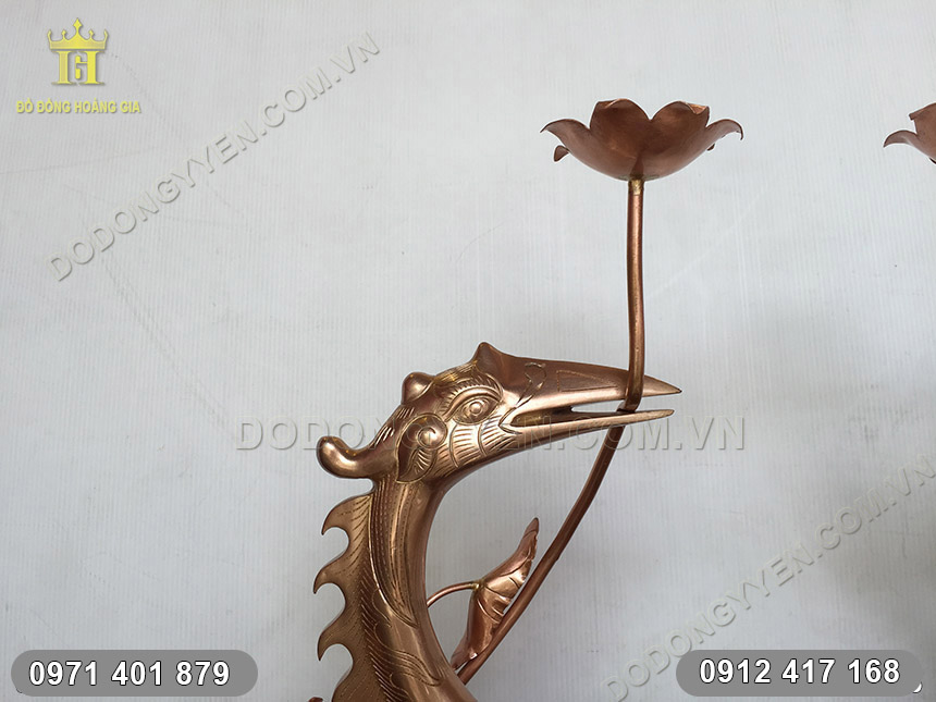hạc đồng thờ c&uacute;ng h&agrave;ng kỹ 70cm